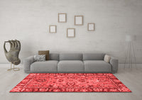 Machine Washable Abstract Red Modern Rug, wshabs2992red