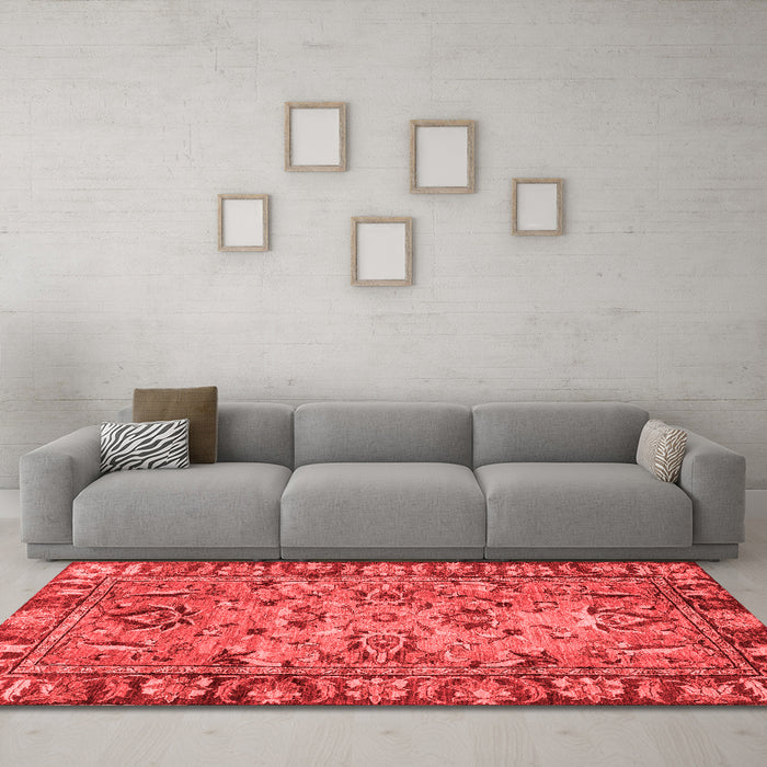 Modern Red Washable Rugs