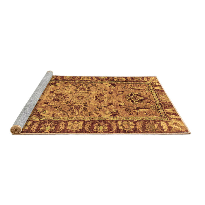 Sideview of Machine Washable Abstract Brown Modern Rug, wshabs2992brn