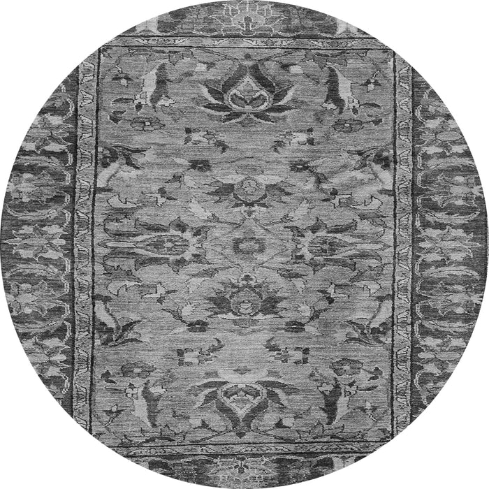 Round Machine Washable Abstract Gray Modern Rug, wshabs2992gry