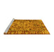 Sideview of Machine Washable Abstract Yellow Modern Rug, wshabs2992yw