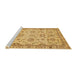 Sideview of Machine Washable Abstract Orange Rug, wshabs2993