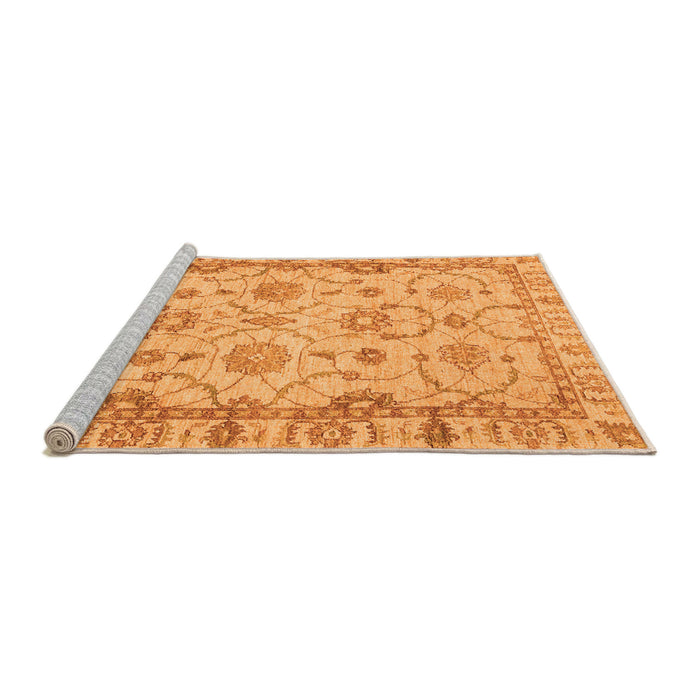 Sideview of Machine Washable Oriental Orange Traditional Area Rugs, wshabs2993org