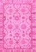 Machine Washable Oriental Pink Traditional Rug, wshabs2993pnk