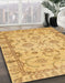 Abstract Orange Oriental Rug in Family Room, abs2993