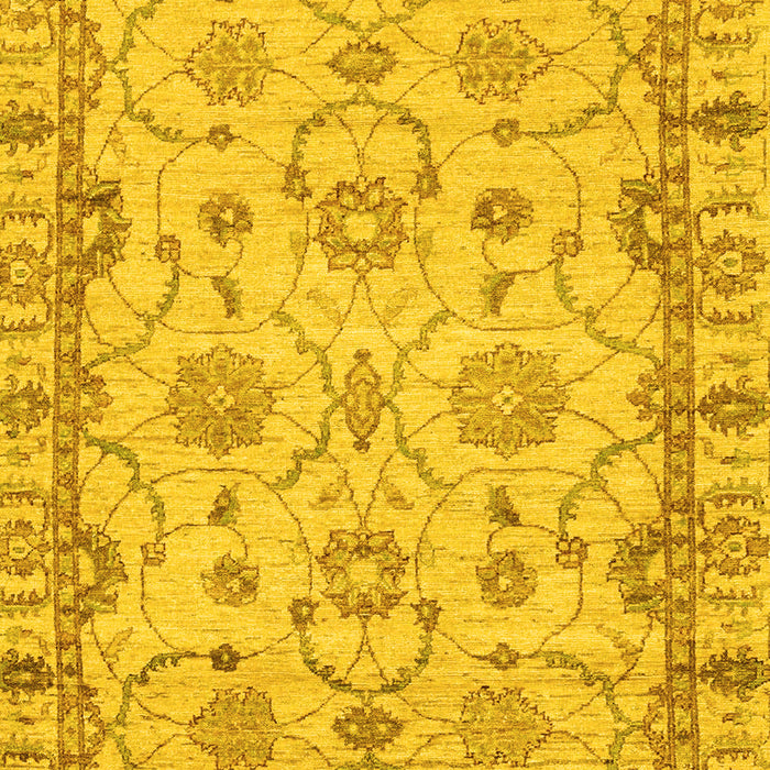 Machine Washable Oriental Yellow Traditional Rug, wshabs2993yw