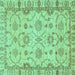 Square Oriental Turquoise Traditional Rug, abs2993turq