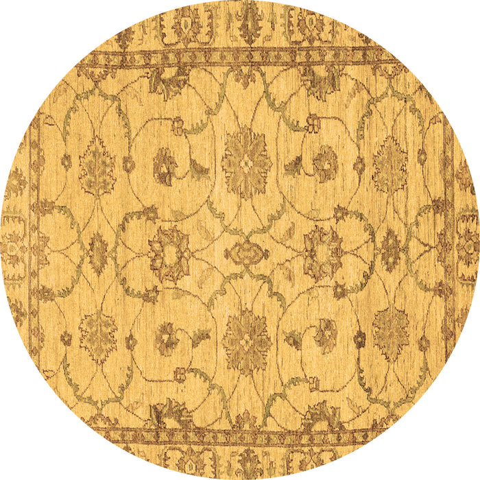 Round Machine Washable Oriental Brown Traditional Rug, wshabs2993brn