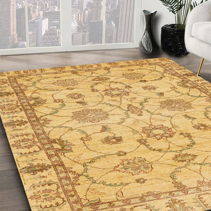 Machine Washable Abstract Orange Rug in a Family Room, wshabs2993