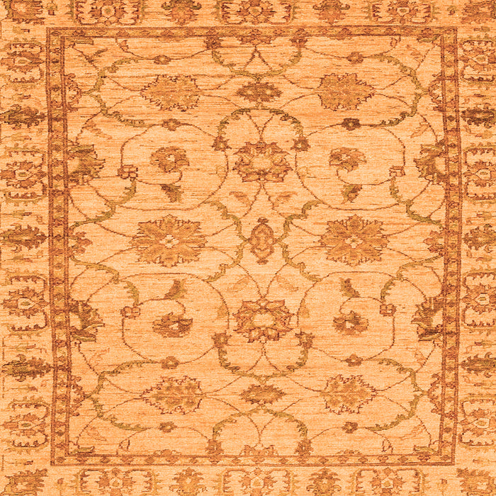 Square Machine Washable Oriental Orange Traditional Area Rugs, wshabs2993org