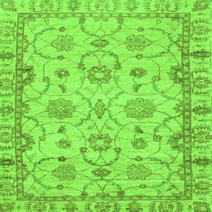 Square Machine Washable Oriental Green Traditional Area Rugs, wshabs2993grn