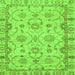 Square Machine Washable Oriental Green Traditional Area Rugs, wshabs2993grn