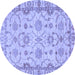 Round Oriental Blue Traditional Rug, abs2993blu