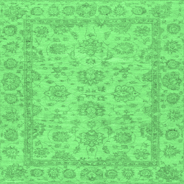 Square Oriental Emerald Green Traditional Rug, abs2994emgrn