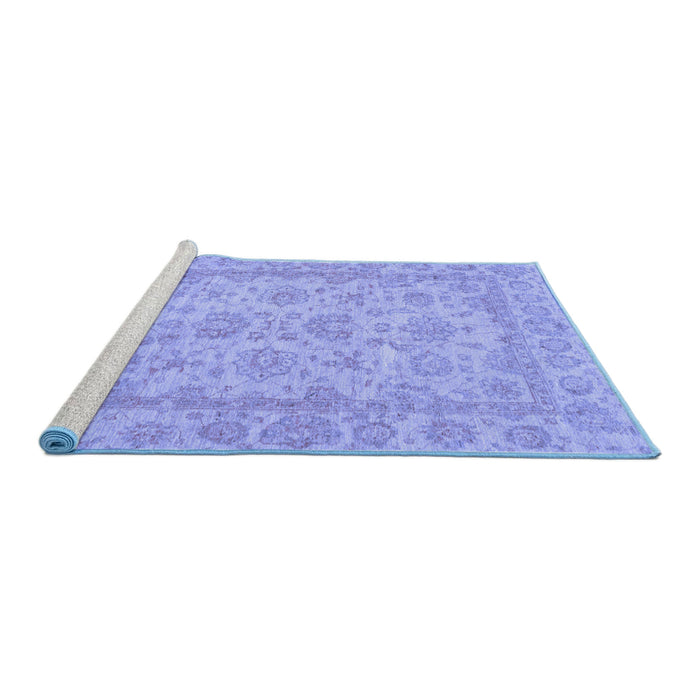 Sideview of Machine Washable Oriental Blue Traditional Rug, wshabs2994blu