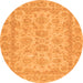 Round Oriental Orange Traditional Rug, abs2994org