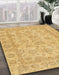 Abstract Yellow Oriental Rug in Family Room, abs2994