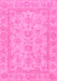 Machine Washable Oriental Pink Traditional Rug, wshabs2994pnk