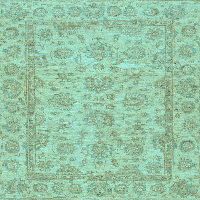 Square Oriental Light Blue Traditional Rug, abs2994lblu