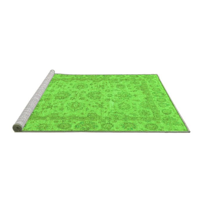 Sideview of Machine Washable Oriental Green Traditional Area Rugs, wshabs2994grn