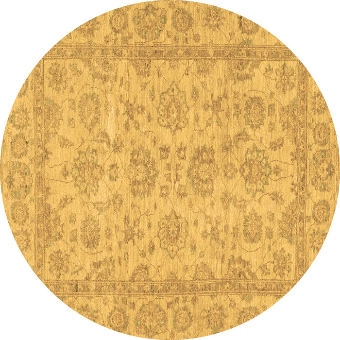 Round Machine Washable Oriental Brown Traditional Rug, wshabs2994brn