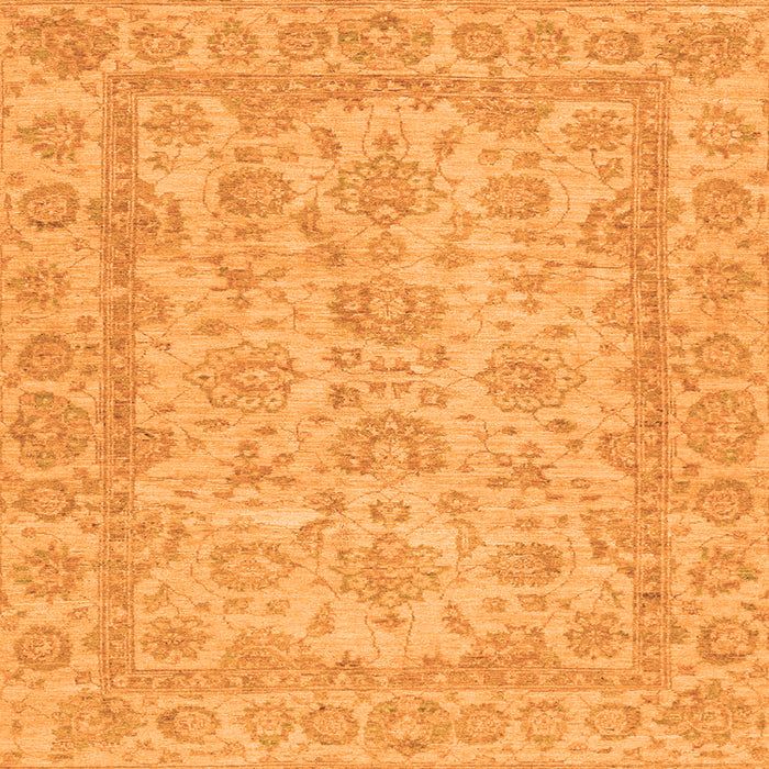 Square Machine Washable Oriental Orange Traditional Area Rugs, wshabs2994org