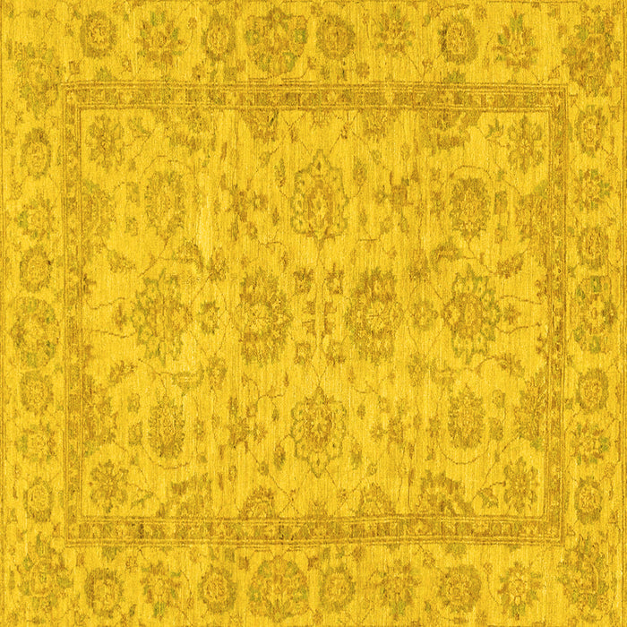 Square Oriental Yellow Traditional Rug, abs2994yw
