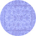 Round Oriental Blue Traditional Rug, abs2994blu