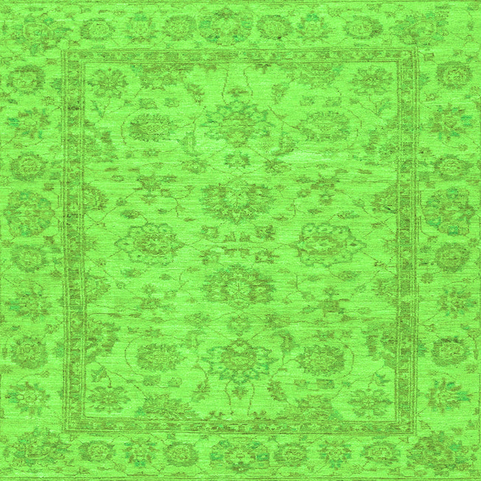 Square Oriental Green Traditional Rug, abs2994grn