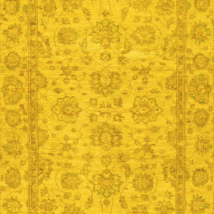 Machine Washable Oriental Yellow Traditional Rug, wshabs2994yw
