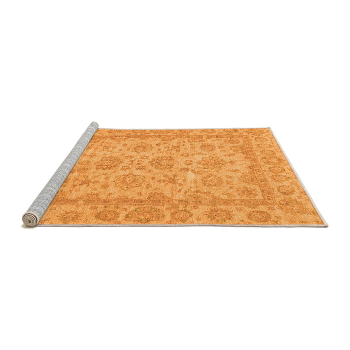 Sideview of Machine Washable Oriental Orange Traditional Area Rugs, wshabs2994org