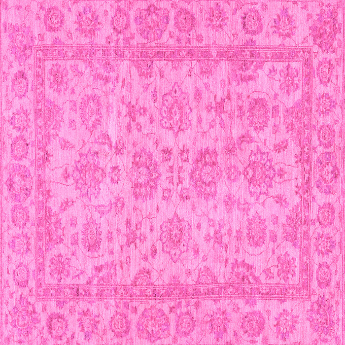 Square Machine Washable Oriental Pink Traditional Rug, wshabs2994pnk