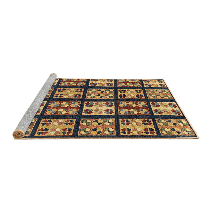 Sideview of Machine Washable Abstract Bakers Brown Rug, wshabs2995