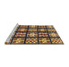 Sideview of Machine Washable Abstract Bakers Brown Rug, wshabs2995