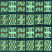 Square Abstract Turquoise Modern Rug, abs2995turq