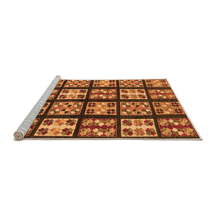 Sideview of Machine Washable Abstract Orange Modern Area Rugs, wshabs2995org