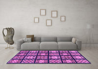 Machine Washable Abstract Purple Modern Rug, wshabs2995pur