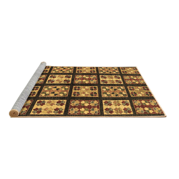 Sideview of Machine Washable Abstract Brown Modern Rug, wshabs2995brn