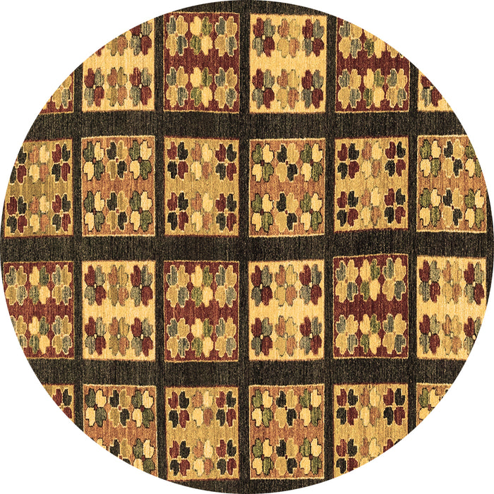 Round Machine Washable Abstract Brown Modern Rug, wshabs2995brn