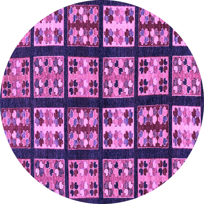 Round Machine Washable Abstract Purple Modern Area Rugs, wshabs2995pur