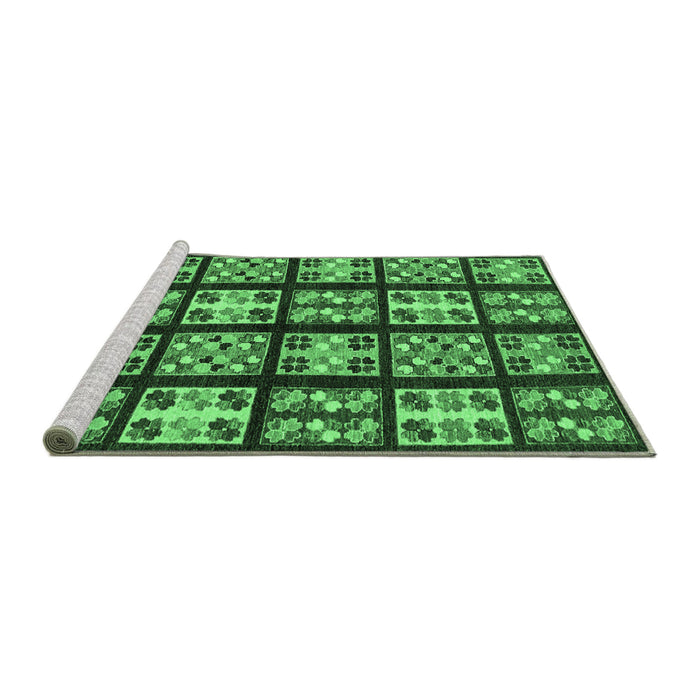 Sideview of Machine Washable Abstract Emerald Green Modern Area Rugs, wshabs2995emgrn