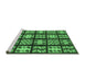 Sideview of Machine Washable Abstract Emerald Green Modern Area Rugs, wshabs2995emgrn