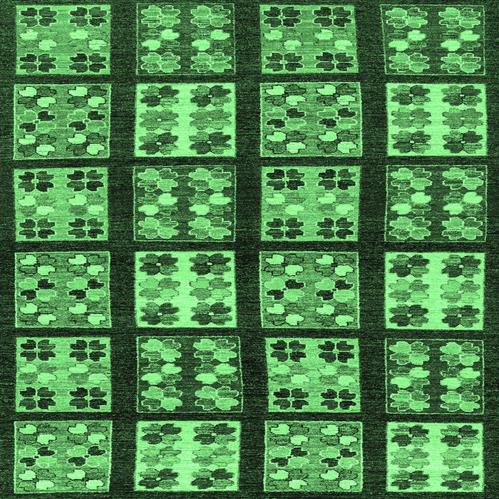 Square Machine Washable Abstract Emerald Green Modern Area Rugs, wshabs2995emgrn