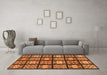 Machine Washable Abstract Orange Modern Area Rugs in a Living Room, wshabs2995org