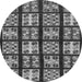 Round Abstract Gray Modern Rug, abs2995gry