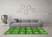 Machine Washable Abstract Green Modern Area Rugs in a Living Room,, wshabs2995grn