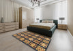 Abstract Bakers Brown Modern Rug in a Bedroom, abs2995