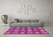 Machine Washable Abstract Pink Modern Rug in a Living Room, wshabs2995pnk