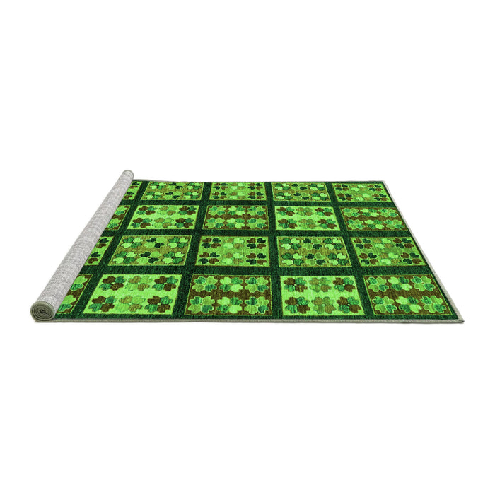 Sideview of Machine Washable Abstract Green Modern Area Rugs, wshabs2995grn