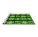 Sideview of Machine Washable Abstract Green Modern Area Rugs, wshabs2995grn